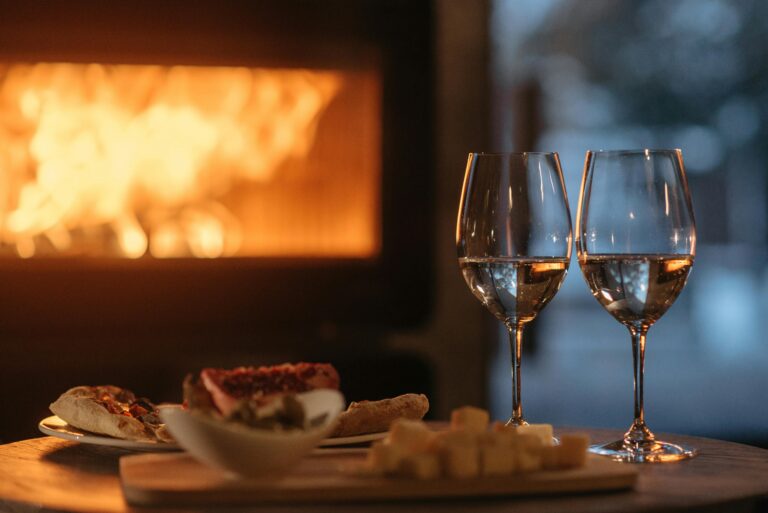 romantic evening with wine